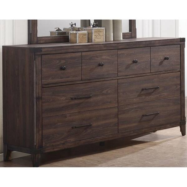 Shop Wooden Rustic Dresser With Corner Brackets Dark Wood Brown