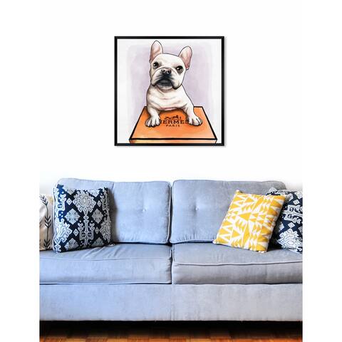 Oliver Gal 'Treasure Box Frenchie' Dogs and Puppies Framed Art Print