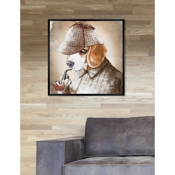 Oliver Gal 'Detective Beagle' Dogs and Puppies Framed Art Print