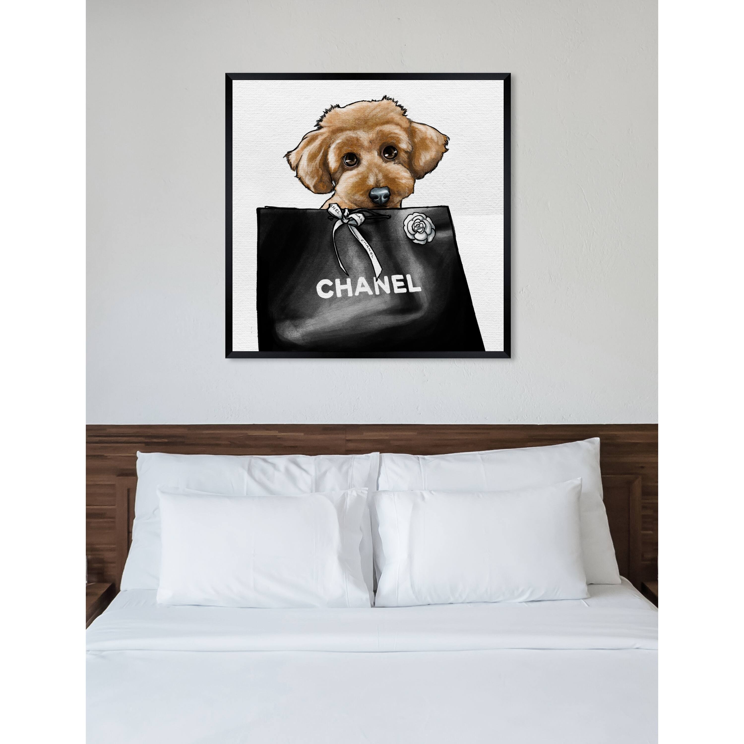 Oliver Gal Brown Sleeping Poodle Fashion Canvas