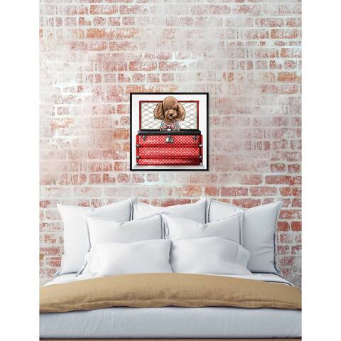 Oliver Gal 'Travelling Poodle' Dogs and Puppies Framed Art Print