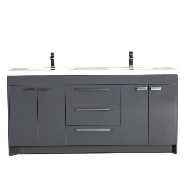 Eviva Lugano 84" Gray Modern Bathroom Vanity