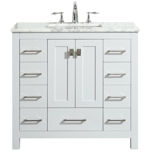 Eviva Hampton 36 Inch White Transitional Bathroom Vanity With White Transitional Bathroom Vanity
