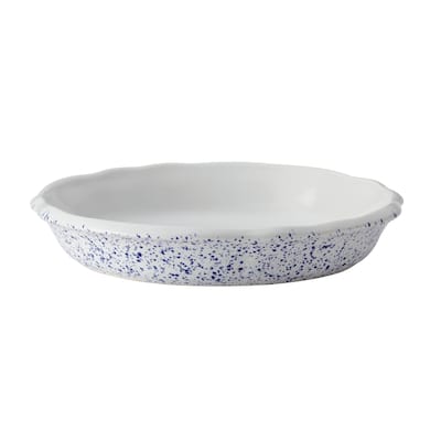 Paula Deen Speckled Stoneware 9" Bakeware Pie Dish, Seaspray White