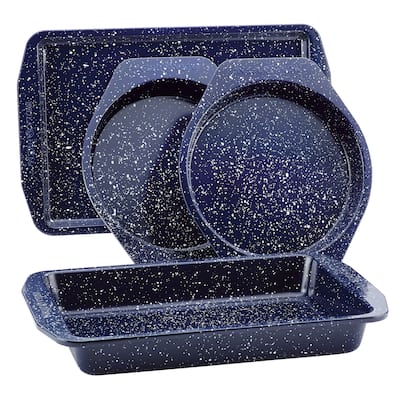 Paula Deen Nonstick Speckled 4pc Bakeware Set, Deep Sea Blue Speckle