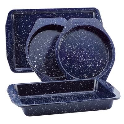 Paula Deen Nonstick Speckled 4pc Bakeware Set, Deep Sea Blue Speckle