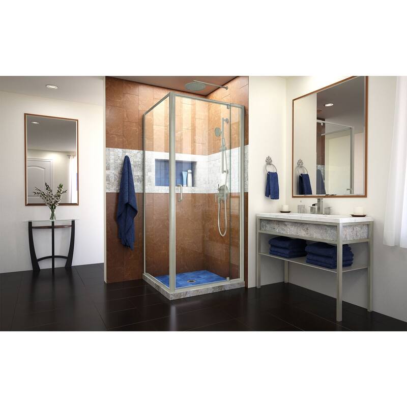 DreamLine Flex 30 1/2 in. D x 28-32 in. W x 72 in. H Semi-Frameless Pivot Shower Enclosure - 30.5" x 28.44" - 32.44" - Hardware Included - Corner
