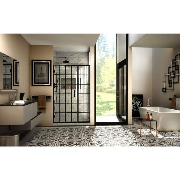 French Corner 40-1/2 Inch D x 40-1/2 Inch W x 72 Inch H Framed Sliding  Shower Enclosure in Satin Black