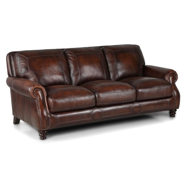 Shop Simon Li Hemer Top Grain Leather Sofa - Free Shipping Today - Overstock.com - 23566133