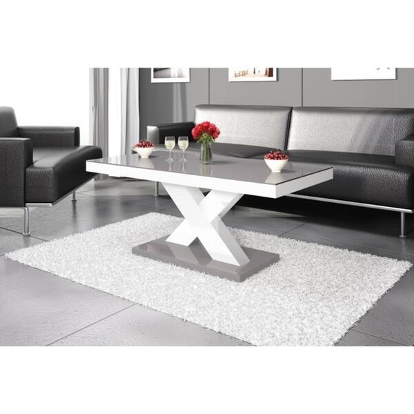 Shop Xenon Coffee Table Top Grey Legs White Overstock 23566298