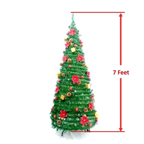 ALEKO Instant Pop Up Christmas Holiday 7 foot Tree Decorations Included ...