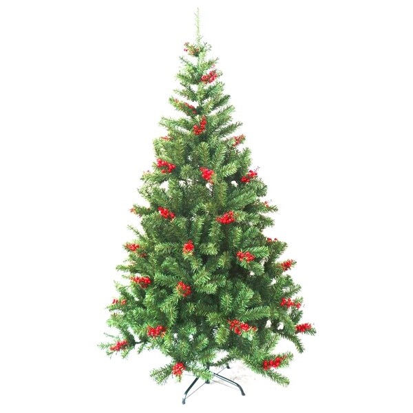aleko artificial christmas holiday tree with cranberry clusters 6 foot - 6 Foot Artificial Christmas Tree aleko artificial christmas holiday tree with cranberry clusters 6 foot - 6 Foot Artificial Christmas Tree