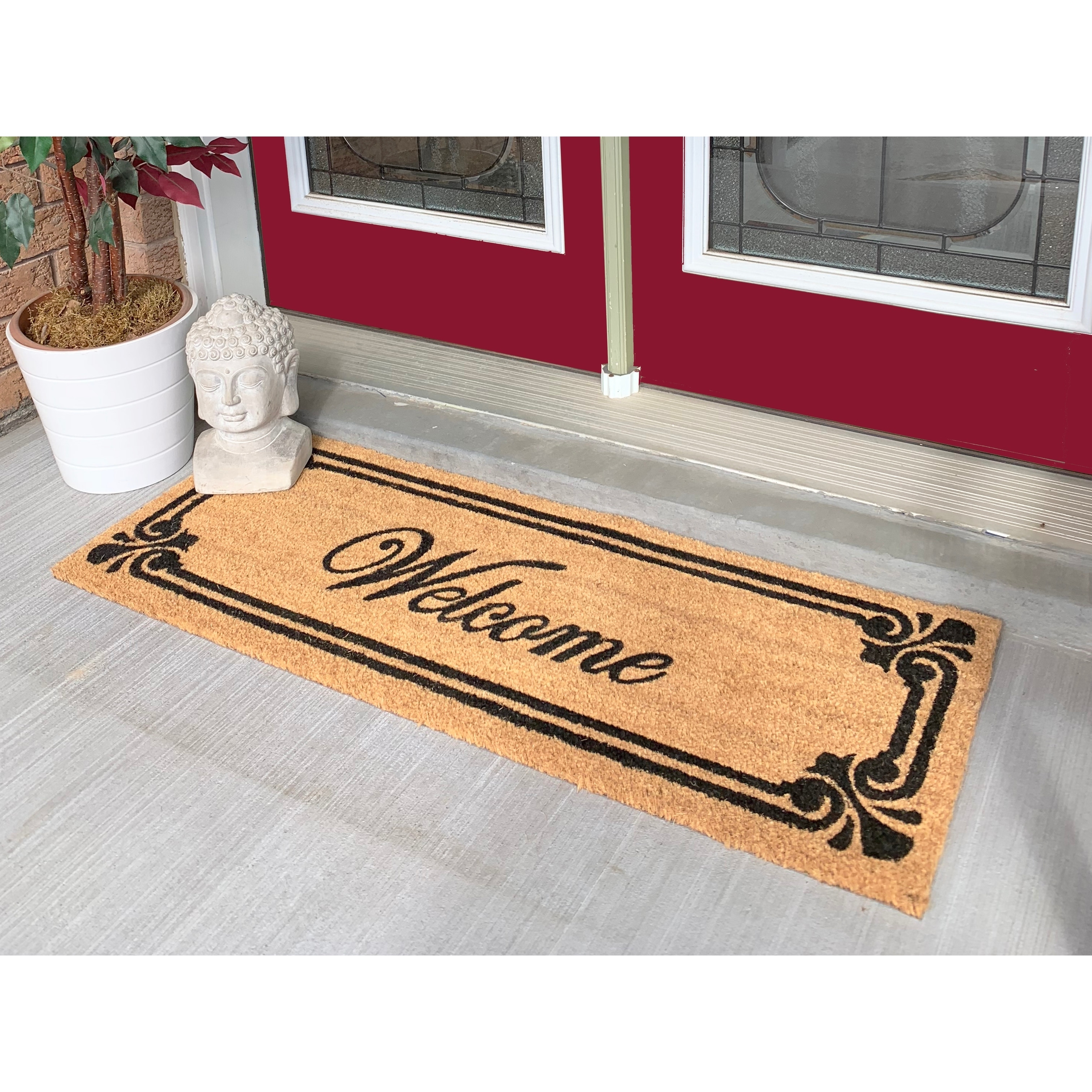 18 x 56 Welcome Border Extra Large Coir Double Doormat