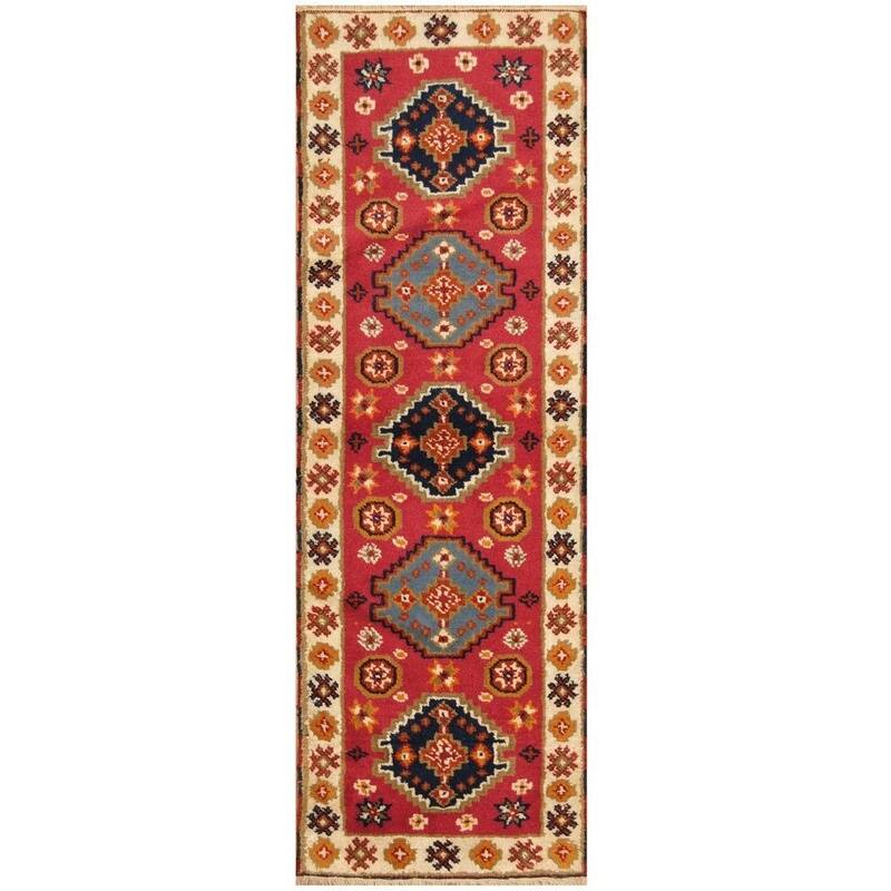 HERAT ORIENTAL Handmade Kazak Wool Rug - 2'2" x 6'