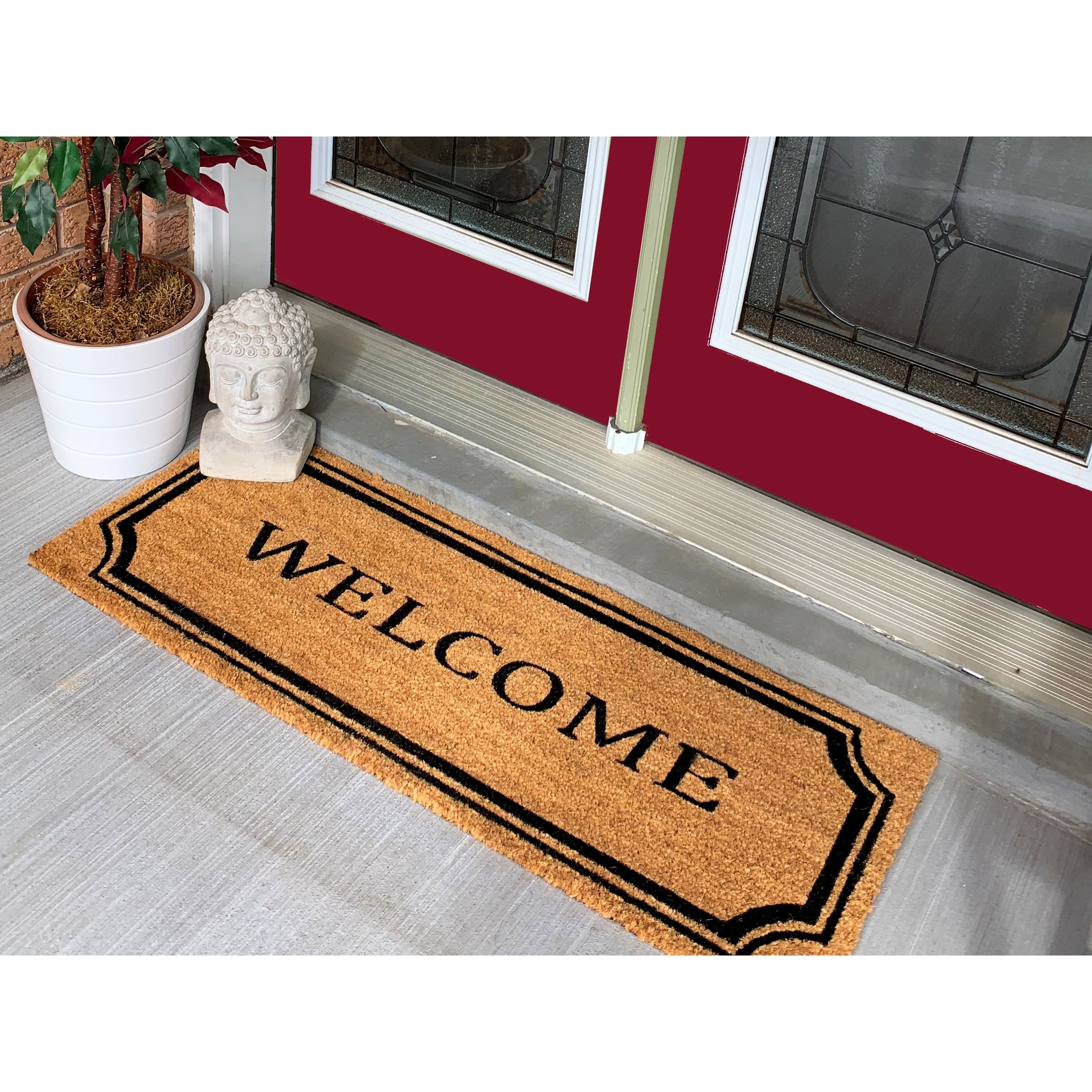 18 X 56 Welcome Border Extra Large Coir Double Doormat