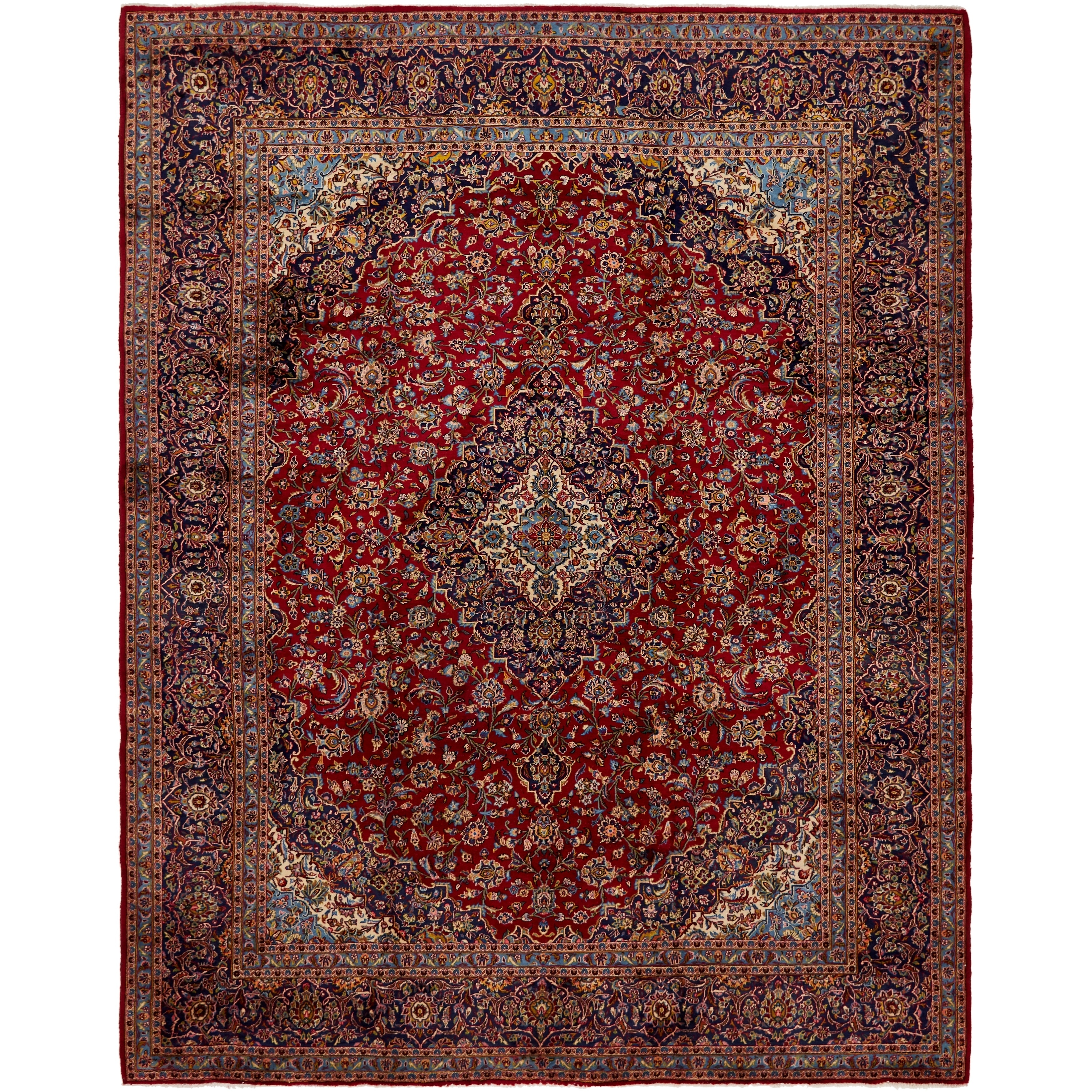 Hand Knotted Kashan Semi Antique Wool Area Rug 10 X 12 5 Hand Knotted Kashan Semi Antique