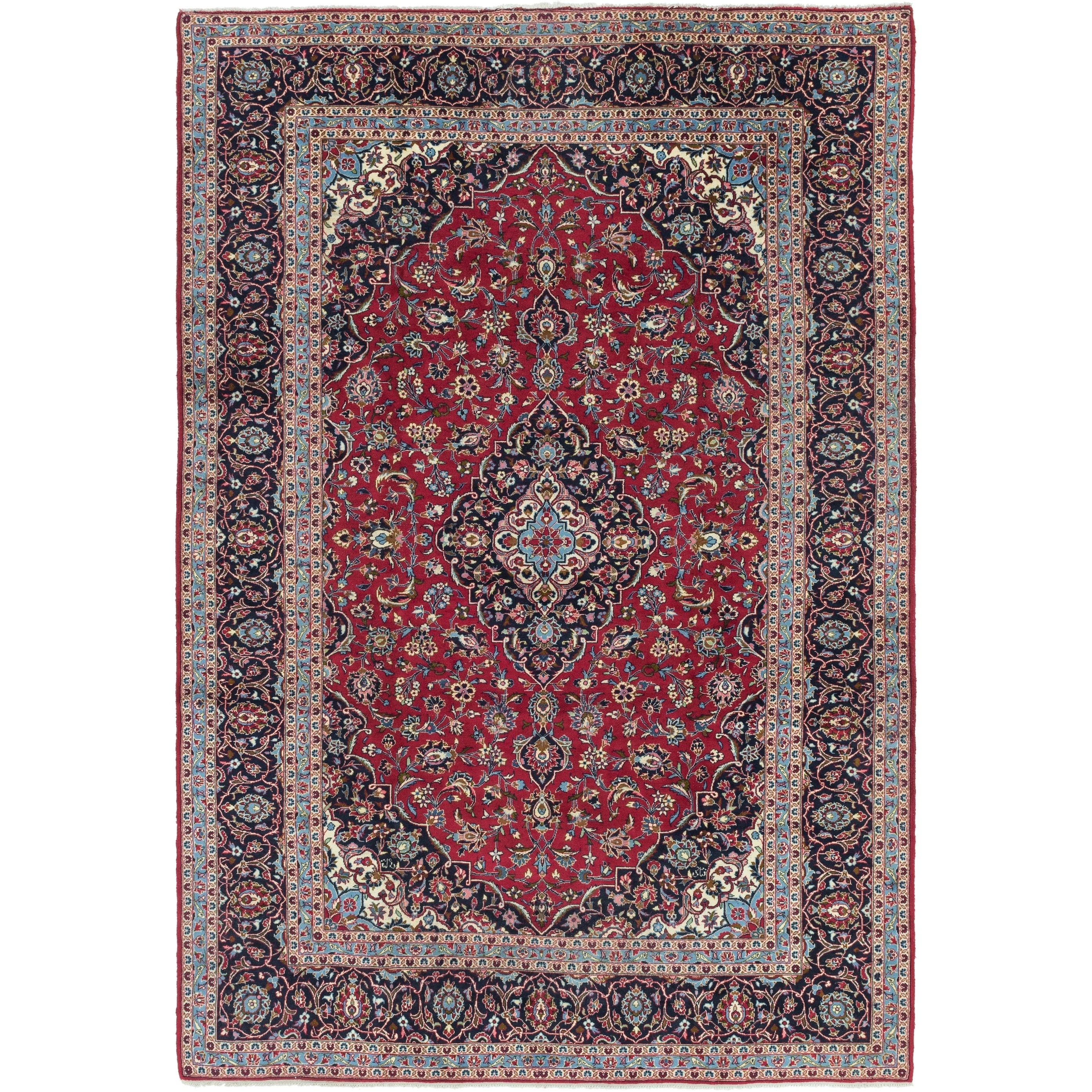 Hand Knotted Kashan Wool Area Rug 8 X 12 On Hand Knotted Kashan Wool Area Rug