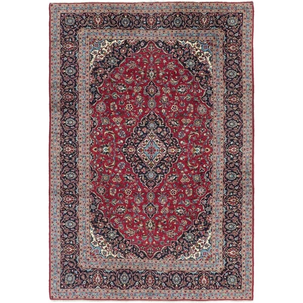 Hand Knotted Kashan Wool Area Rug 8 X 12 On Hand Knotted Kashan Wool Area Rug