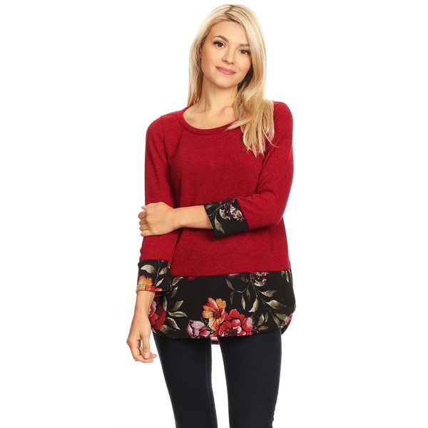 Women's Casual Lightweight Solid Tunic Top