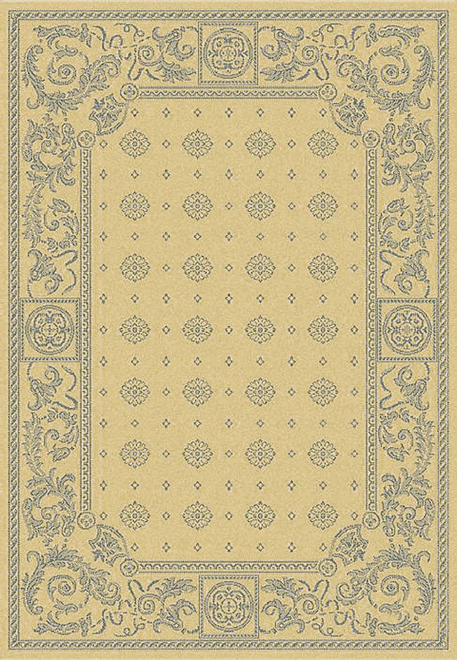 Indoor/ Outdoor Beaches Natural/ Blue Rug (27 X 5) (IvoryPattern GeometricMeasures 0.25 inch thickTip We recommend the use of a non skid pad to keep the rug in place on smooth surfaces.All rug sizes are approximate. Due to the difference of monitor colo