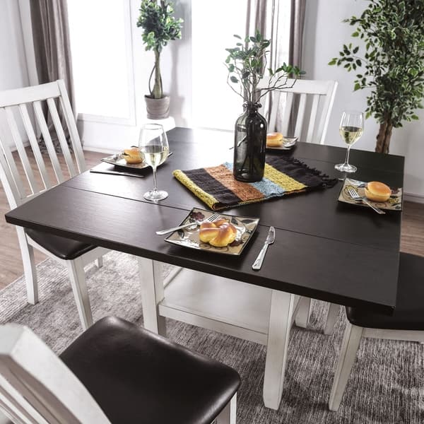 The Gray Barn Doolittle Espresso And White Expandable Dining Table On Sale Overstock 23570113