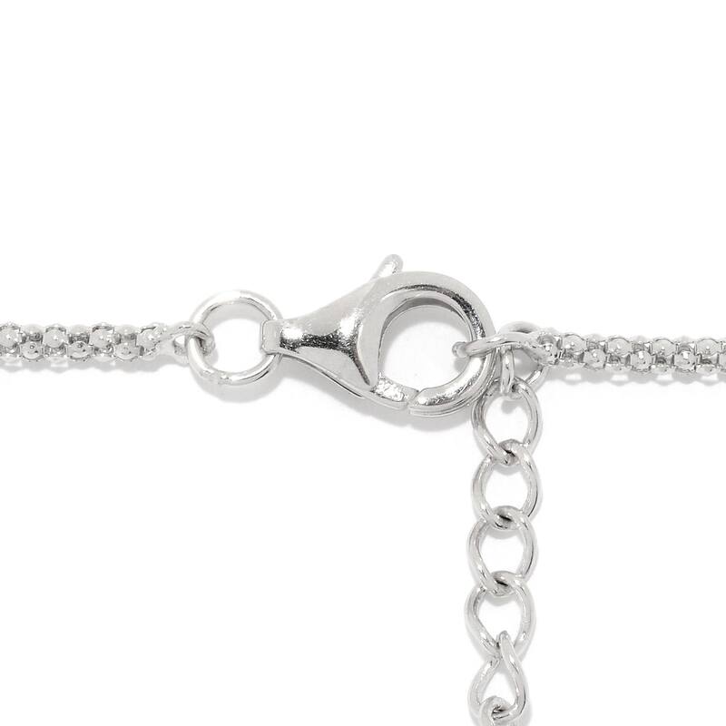 Sterling Silver 4.06ctw Heart Cut Multi Gem Necklace 16"