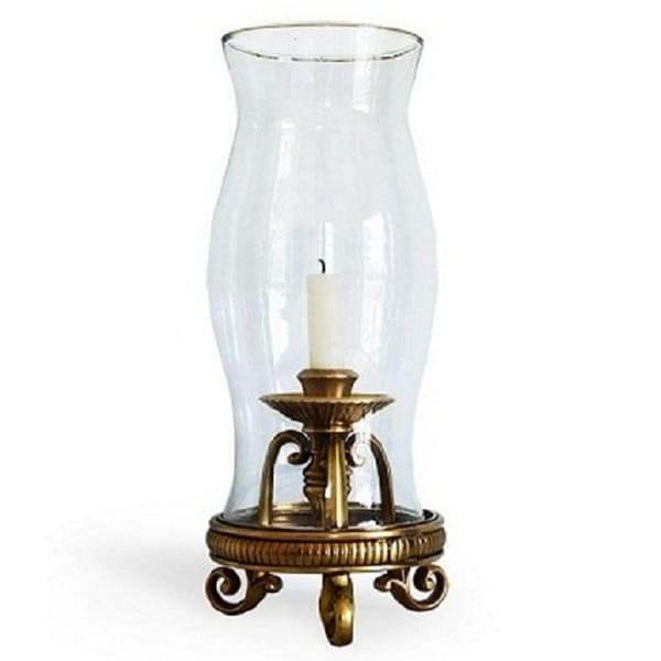 Hanging Hurricane Lamp Brass Antique - Overstock - 23571905