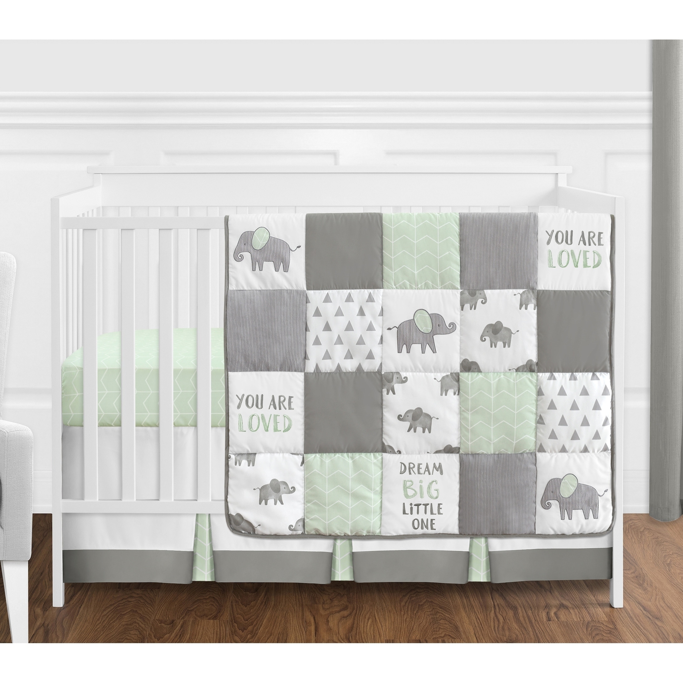 grey crib set