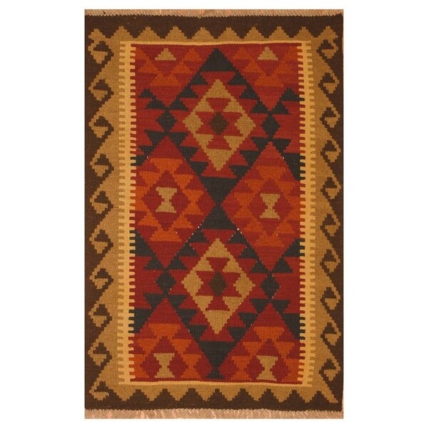Handmade Mimana Wool Kilim (Afghanistan) - 2'9 x 3'1