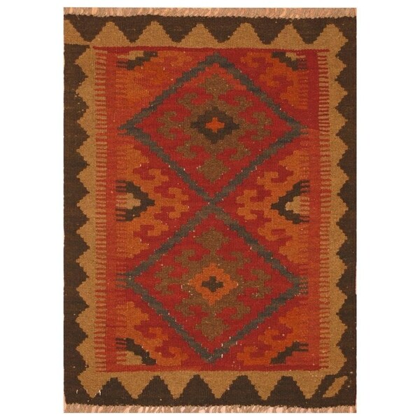 Handmade Mimana Wool Kilim (Afghanistan) - 2'5 x 3'2