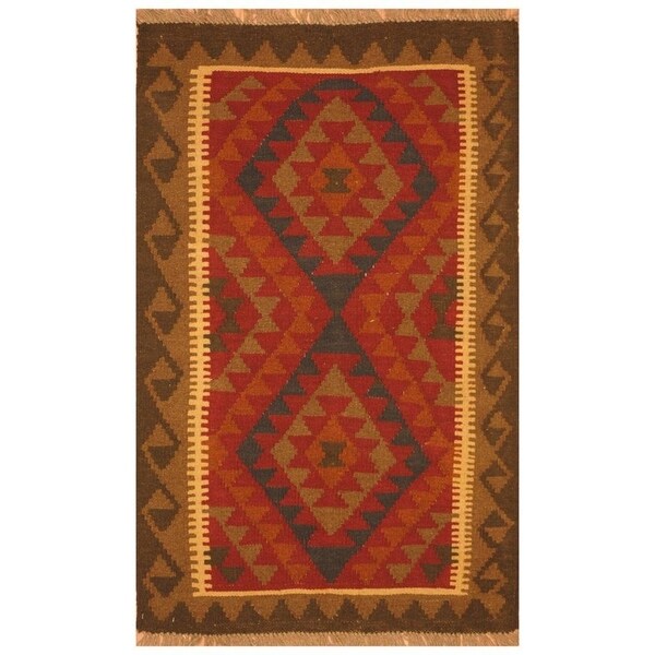 Handmade Mimana Wool Kilim (Afghanistan) - 2'7 x 4'1