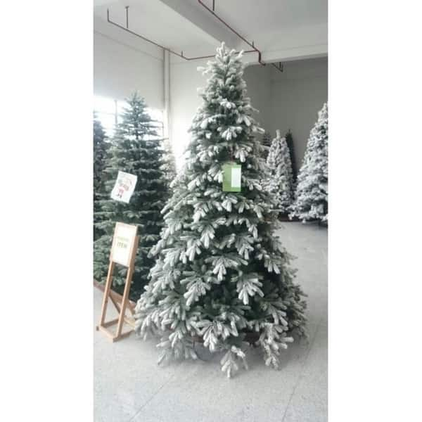 7.5' PreLit Full Frosted Butte Fir Artificial Christmas Tree Clear