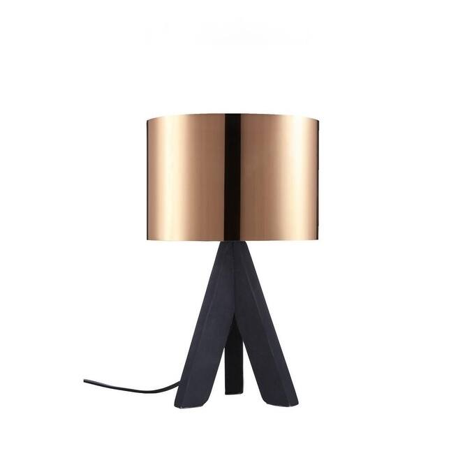 Euro Style Collection Askos 12" Mini Table Lamp-Copper (Wood Legs)
