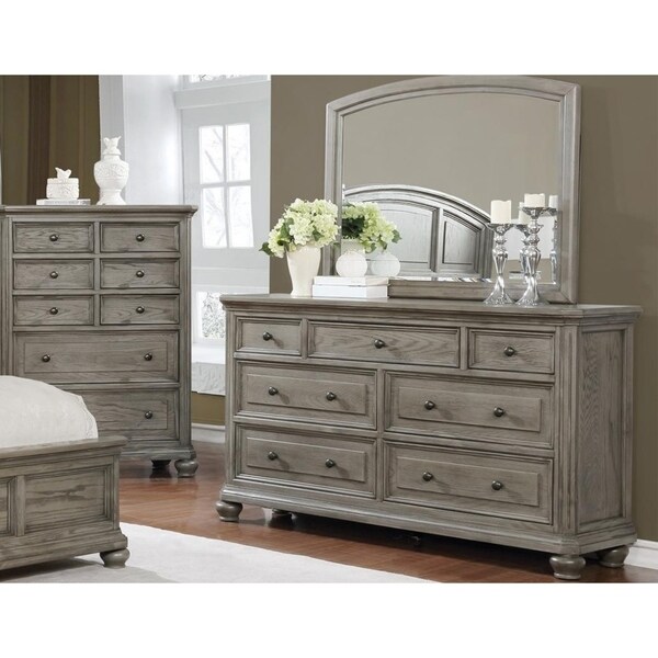 Shop Best Master Furniture Antique Grey Dresser and Mirror ...