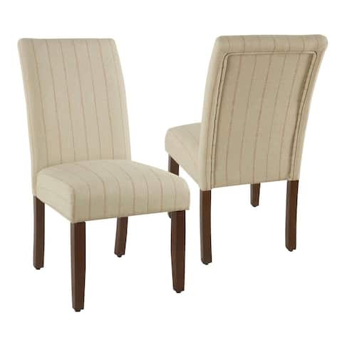 HomePop Rollback Dining Chair- Cream with Red Stripe (Single Pack)