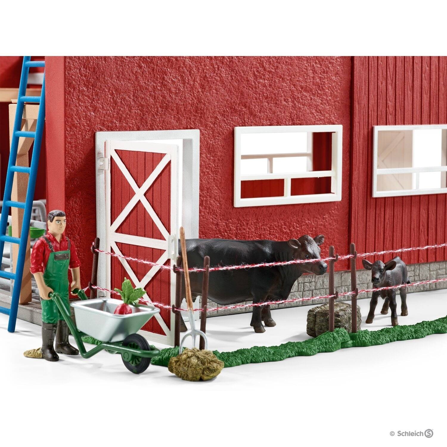schleich farm world barn & animal playset