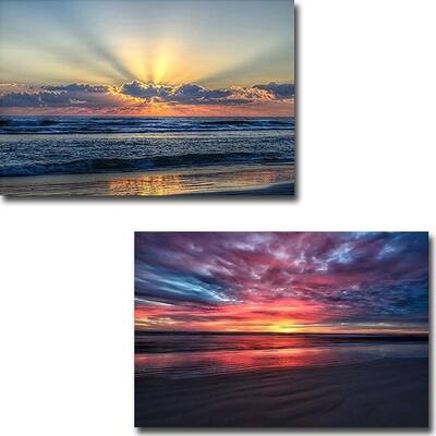 Radiant Dawn and Nature's Palette by Chuck Burdick 2-piece Gallery Wrapped Canvas Giclee Art Set (Ready to Hang)
