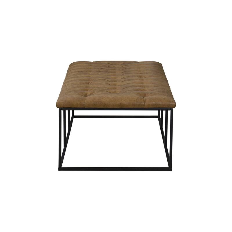 HomePop Draper Light Brown Button-tufted Ottoman