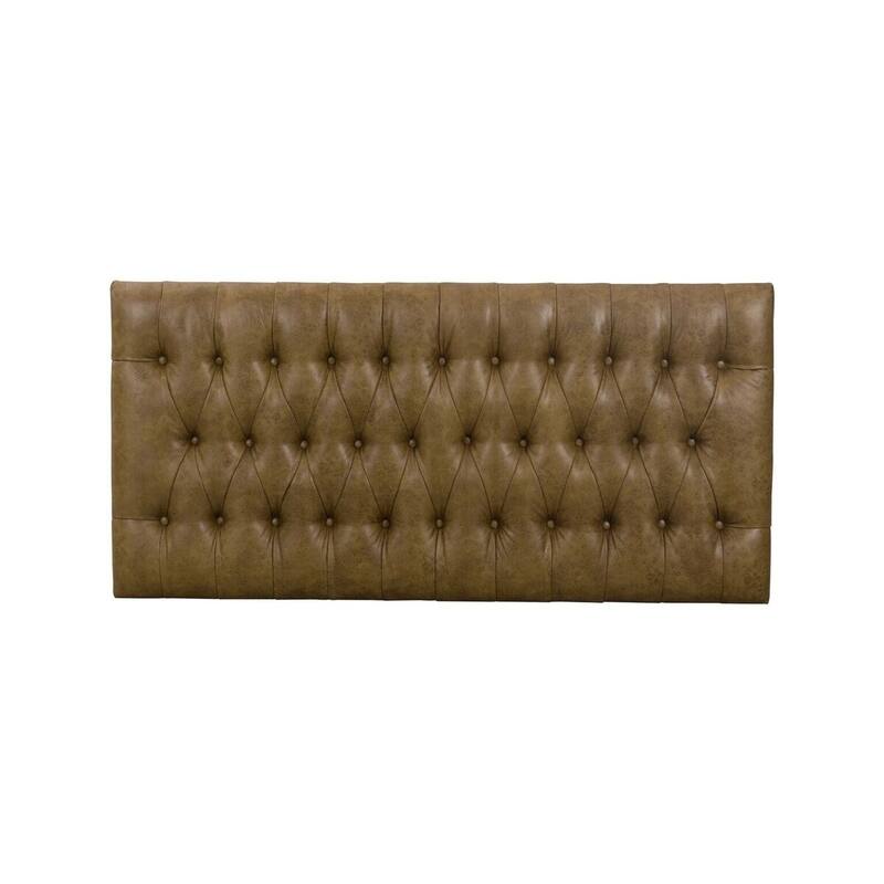 HomePop Draper Light Brown Button-tufted Ottoman