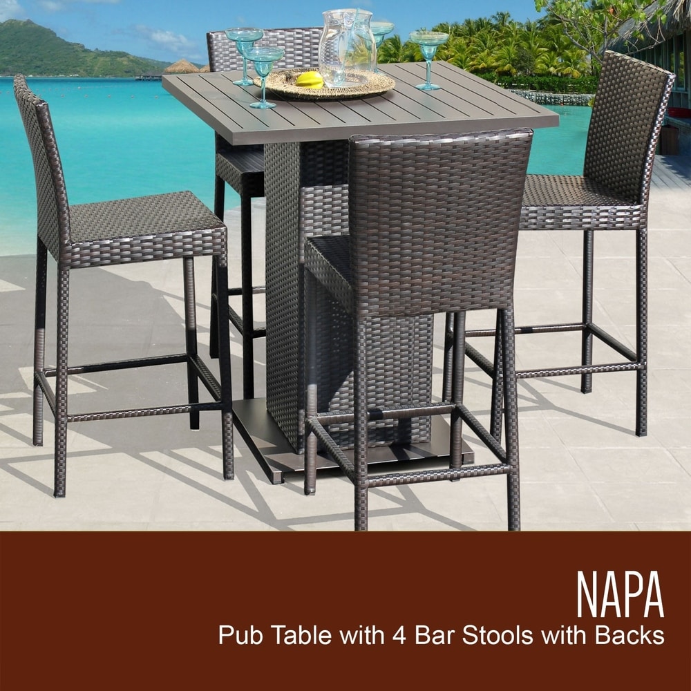 5 piece outdoor wicker bistro set