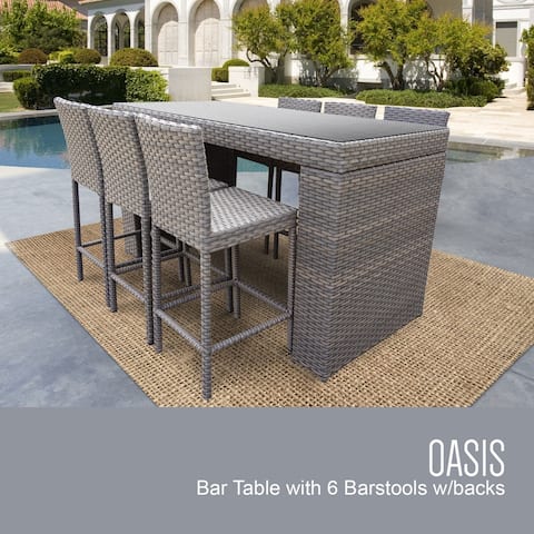 Monterey Bar Table Set w/ Barstools 7 Piece Outdoor Patio Furniture