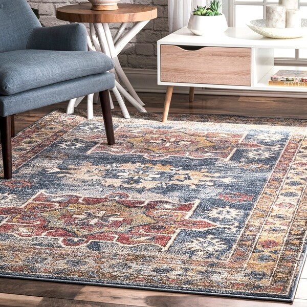 Copper Grove Visoko Vintage Faded Emblems Area Rug