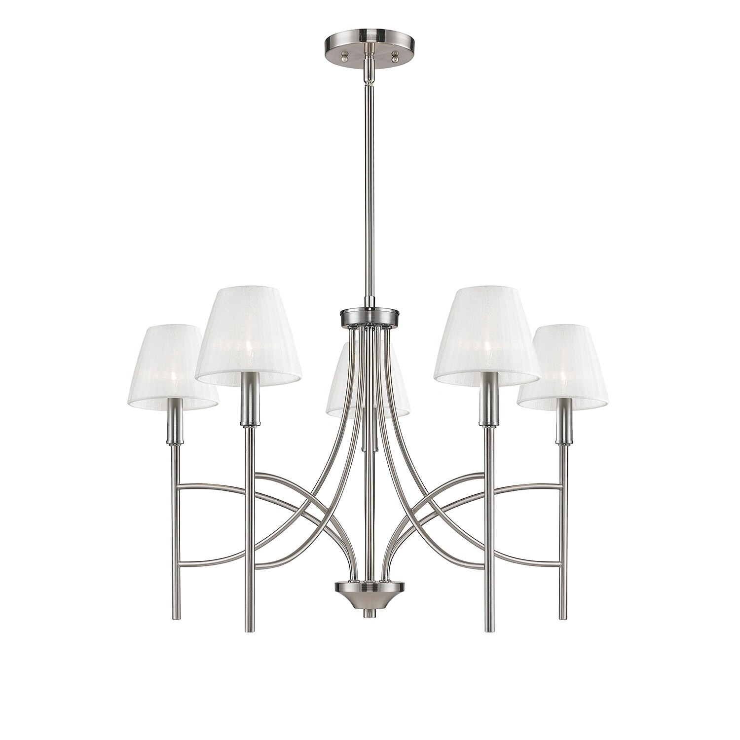 Strick & Bolton Parlane Pewter 5-light Chandelier (Grey) - Chandeliers For Bedrooms by Overstock.com