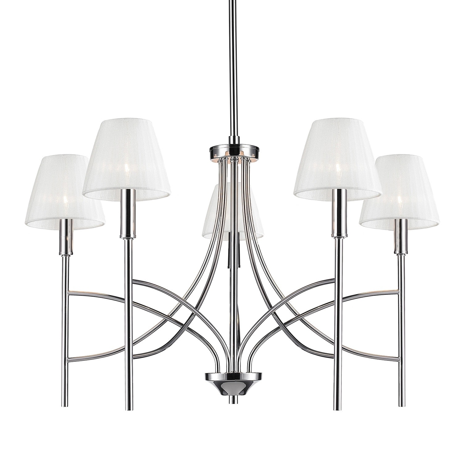 Strick & Bolton Parlane Chrome Steel 5-light Chandelier (Grey) - Chandeliers For Bedrooms by Overstock.com