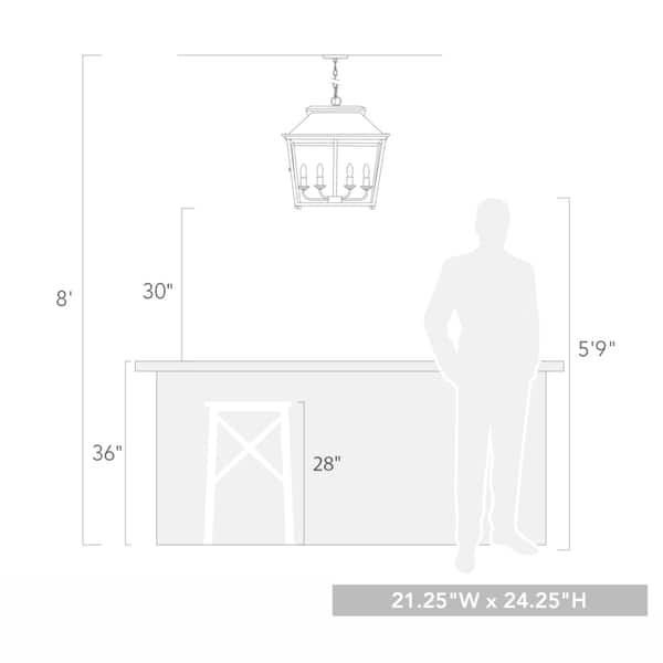 Carbon Loft Barton 4-light Pendant in Antique Ivory