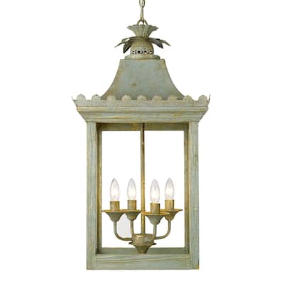 The Gray Barn Pemberley Vintage Sage 4-light Pendant