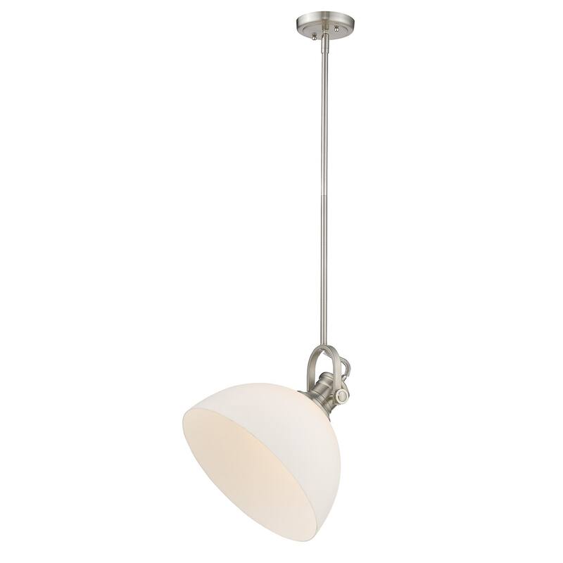 Golden Lighting Hines Pewter Steel with Opal Glass Shade 1-light Pendant