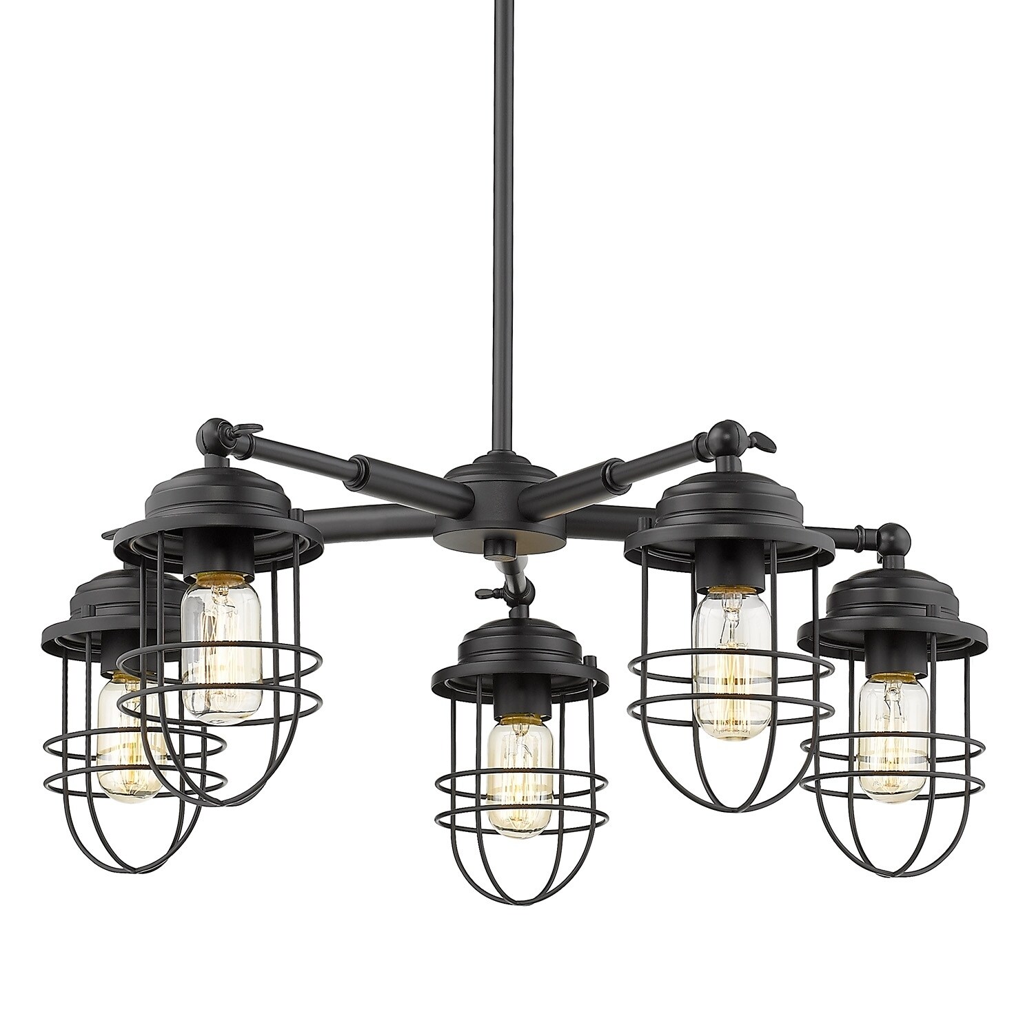 Carbon Loft Barton Black Steel 5-light Chandelier (Black) - Chandeliers For Bedrooms by Overstock.com