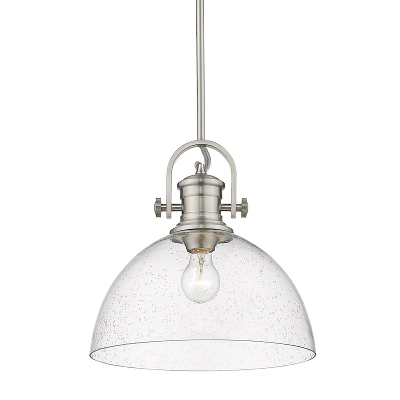 Carbon Loft Barton Pewter Seeded Glass and Steel 1-light Pendant