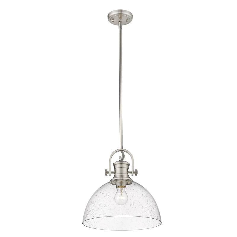 Carbon Loft Barton Pewter Seeded Glass and Steel 1-light Pendant